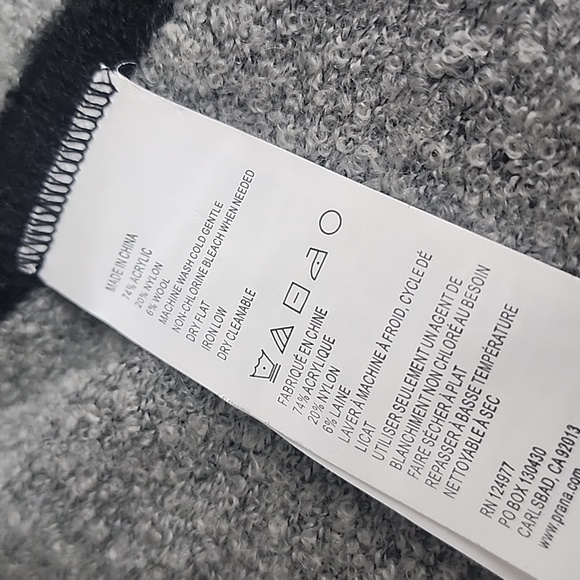 NEW! prAna Alberta Reversible Knit Sweater Gray & Black XS - Picture 10 of 13